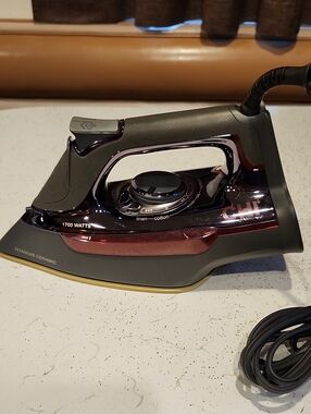 CHI Black and Burgundy Titanium Ceramic Steam Iron